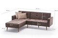 Coltar extensibil pe stanga Dublin, Balcab Home, 230x75x90 cm, lemn, maro