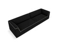 Canapea 4 locuri, Ruby, Micadoni Home, BL, 302x93x69 cm, tesatura chenille, negru/bej