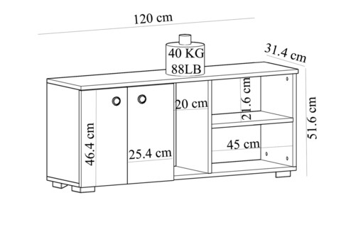 Pantofar, Olivia, Sarandon, 120x51.6x31.4 cm, PAL, Alb / Safir