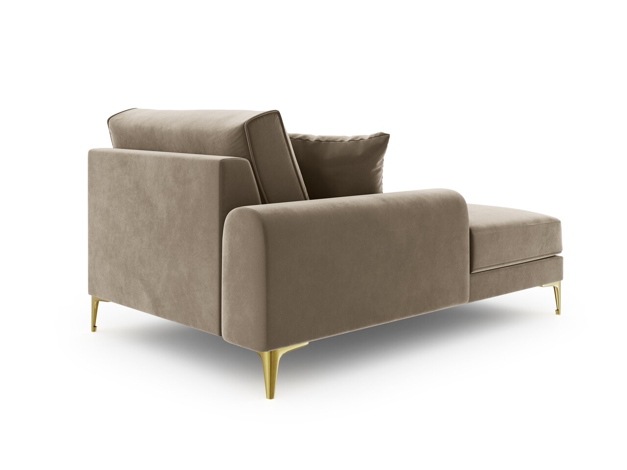 Sezlong living stanga, Madara, Mazzini Sofas, gold legs, 102x182x90 cm, catifea, bej - 2 | YEO