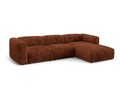 Coltar modular dreapta 3 locuri, Martina-212, Micadoni Home, 332x176x75 cm, velur, caramiziu