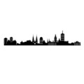 Decoratiune de perete, Ottowa Skyline, Metal, Dimensiune: 118 x 23 cm, Negru