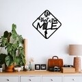 Decoratiune de perete, Go The Extra Mile, Tanelorn, 60x60 cm, metal