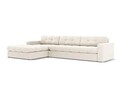 Coltar stanga 4 locuri, Justin, Micadoni Home, BL, 236x160x72 cm, catifea, bej deschis