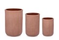 Set ghivece pentru exterior 3 piese Ribbed, Bizzotto, Ø37.5 x 55.5 cm, fibra de sticla si argila, teracota