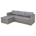 Set mobilier gradina/terasa, Borello, 3 piese, otel, gri