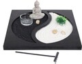 Suport pentru lumanare Buddha yin yang, 23.7x23.7x7 cm, MDF, negru/alb