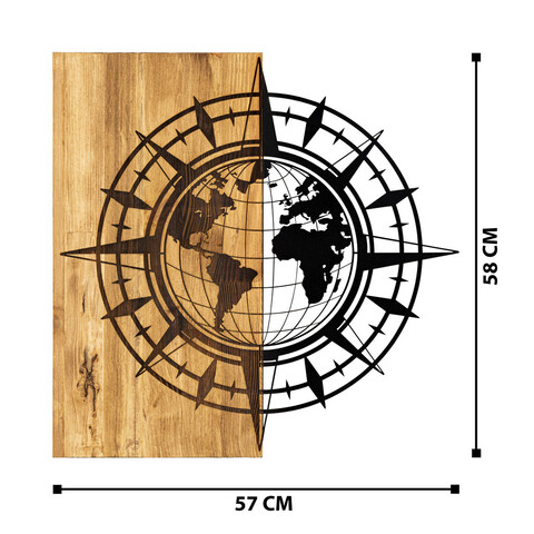 Decoratiune de perete, Esila, Metal, 100 x 44 cm, Nuc negru