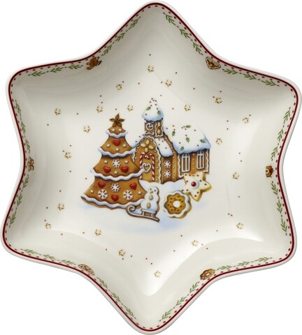 Bol pentru servire, Villeroy & Boch, Winter Bakery Delight Gingerbread Village, 24.5 cm, portelan premium