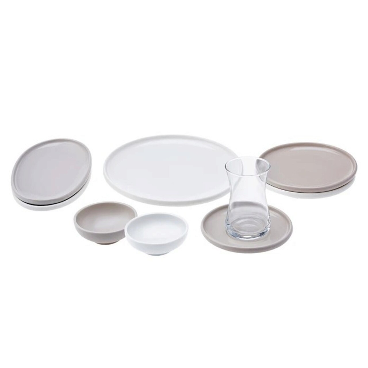 Set de mic dejun, Karaca, 216KRC1254, 100% PORCELAN / , Placă de serviciu: 21,5 x 21,5 cm (6 bucăți), Multicolor