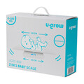 Cantar digital corporal 2 in 1 pentru bebe si mama U-grow, 65x32x4.5 cm, plastic, alb