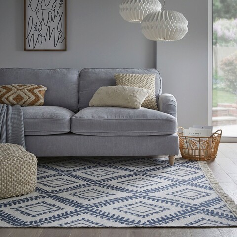 Covor Alix, Flair Rugs, 120x170 cm, bumbac, bleumarin