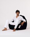 Fotoliu puf, Bean Bag, Ferndale Premium XXL, 115 x 130 cm, poliester impermeabil, negru