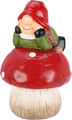 Decoratiune Gnome on Mushroom v2, Excellent Houseware, 14.3x13x19.1 cm, teracota, multicolor