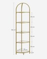 Bibilioteca de colt Gold, Vasagle, 28 x 28 x 158 cm, sticla temperata/otel, auriu