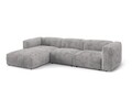 Coltar modular stanga 3 locuri, Martina-212, Micadoni Home, 332x176x75 cm, velur, gri deschis