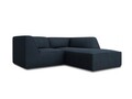 Coltar dreapta 3 locuri, Ruby, Micadoni Home, BL, 186x180x69 cm, poliester, albastru navy