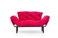 Canapea extensibilă cu 2 locuri, Futon, 859FTN1244, Metal, Fucsia