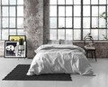 Lenjerie de pat dubla Satin SB Jessy Grey, Dreamhouse, 3 piese, 200x220 cm, bumbac satinat, gri