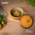 Oala cu capac 5.8 L, ORIGINI by Chef Nicolai Tand, Cooking by Heinner, 26x12.5 cm, aluminiu/ceramica, portocaliu degrade/gri