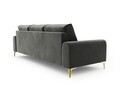 Canapea, Madara, Mazzini Sofas, 4 locuri, gold legs, 237x102x90 cm, catifea, gri inchis