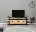 Comoda TV, Woodface, Lucca, 148x47x29.5 cm, Lemn, Natural