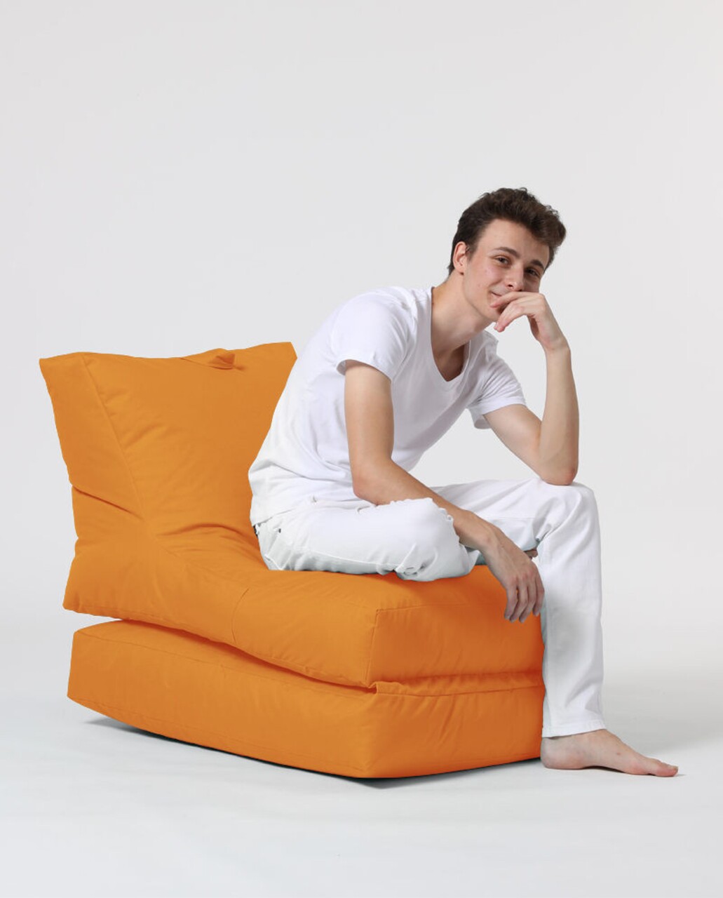 Fotoliu extensibil, Siesta, Ferndale Bean Bag, 55 - 180 cm, poliester impermeabil, portocaliu - 1 | YEO