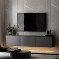 Comoda TV, Inarch, Neon Illuminated, 160 x 35 x 32 cm, pal melaminat, antracit