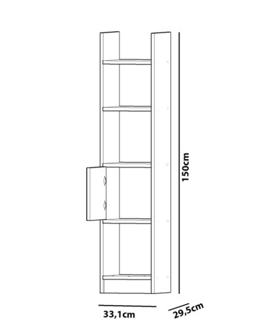 Corp biblioteca, Decorotika, Esbi 103, 33.1x150x29.5 cm, Alb