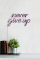 Decoratiune luminoasa LED, Never Give Up, Benzi flexibile de neon, DC 12 V, Roz