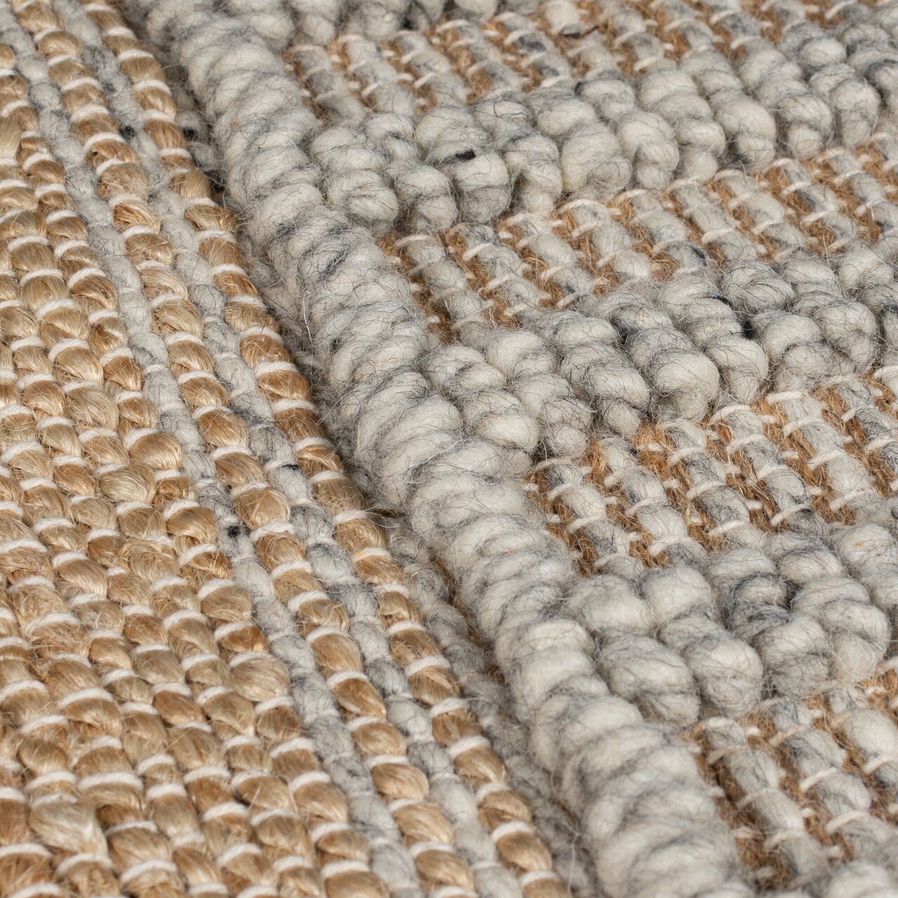 Covor Medina Jute Natural/Grey, Flair Rugs, 120x170 cm, iuta/lana, natural/gri