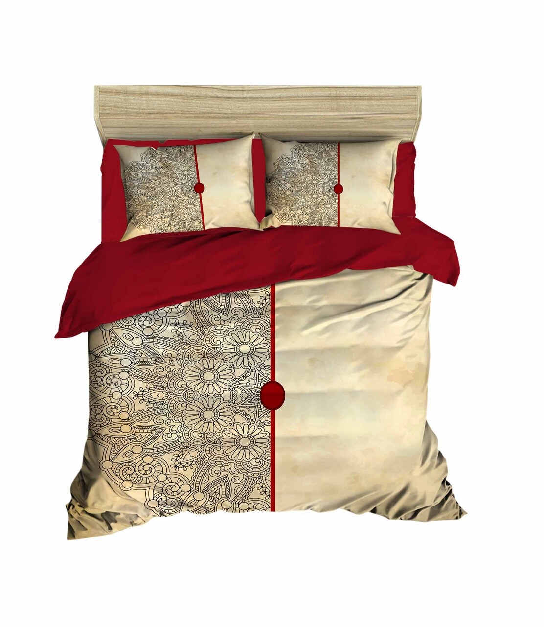 Lenjerie De Pat Dubla Xmas-465 Pearl Home, 3 Piese, Amestec Bumbac, Multicolor