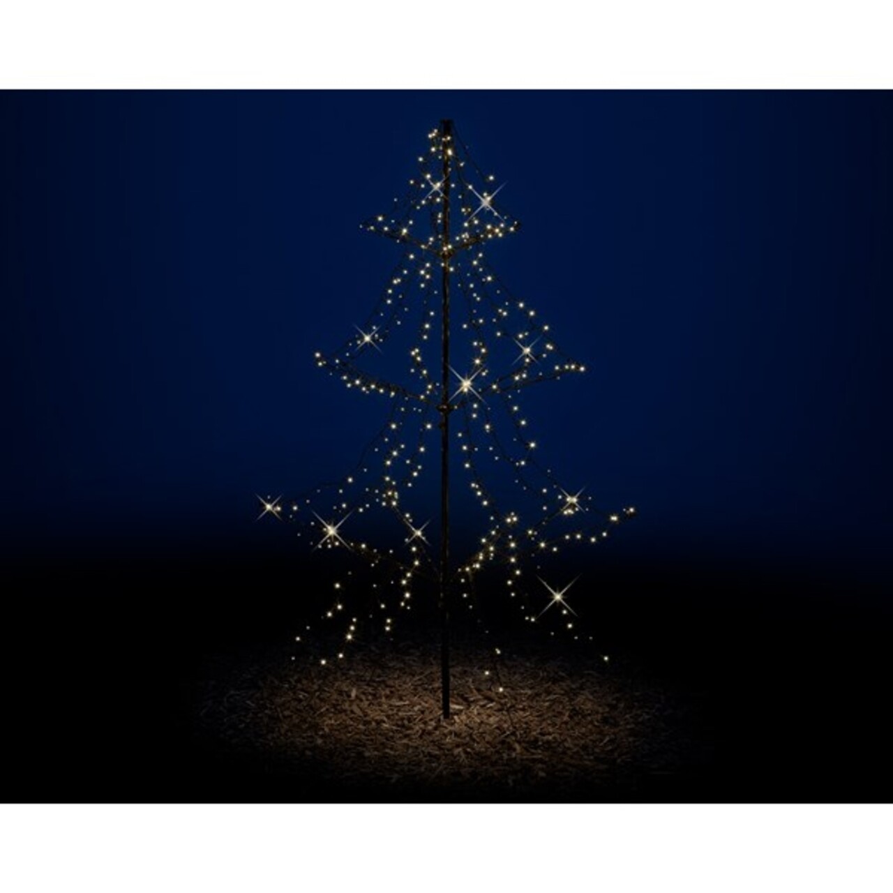 Decoratiune luminoasa de exterior Tree metal light-up, Lumineo, H200 cm, 420 LED-uri, lumina calda