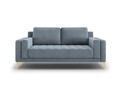 Canapea, Orrino, Mazzini Sofas, 2 locuri, gold legs, 170x94x82 cm, catifea, albastru deschis