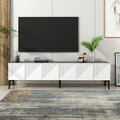 Comoda TV, Olivia, Artemis, 180x45x37 cm, PAL, Alb / Antracit