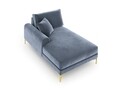 Sezlong living stanga, Madara, Mazzini Sofas, gold legs, 102x182x90 cm, catifea, albastru deschis