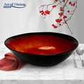 Set 6 boluri ovale Vulcano, Art of Dining by Heinner, 20.6 cm, ceramica, rosu/negru