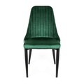 Scaun Louis, Homla, 59x47x88 cm, metal/catifea din poliester, verde