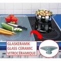 Set 2 protectii universale pentru aragaz Hot Pepperoni, Wenko, 3.2 x 30 x 52 cm, sticla termorezistenta/thermoplastic/plastic, negru/rosu