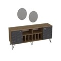 Set bufet si 2 oglinzi Lorenz Ayna, Hadley, 180 x 44.8 x 78.6 cm/50 x 60 cm, walnut/negru