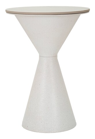 Masuta inalta White Double, Mauro Ferretti, 44x44x63 cm, fier/ceramica, alb