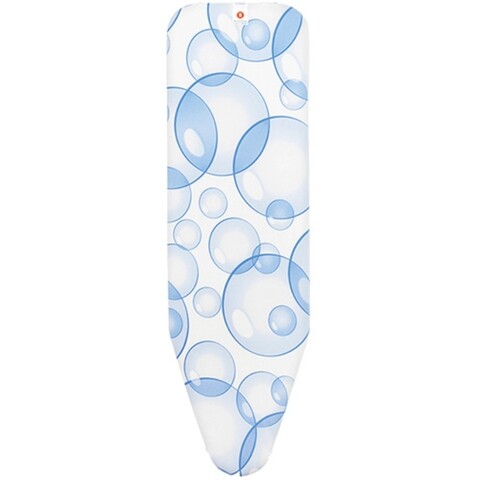 Husa pentru masa de calcat, Brabantia, Perfect Flow Bubbles, 45 x 124 cm, 2 mm spuma, bumbac, alb/bleu