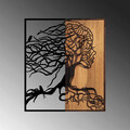 Decoratiune de perete, Tree Woman, 50% lemn/50% metal, Dimensiune: 50 x 3 x 58 cm, Nuc negru