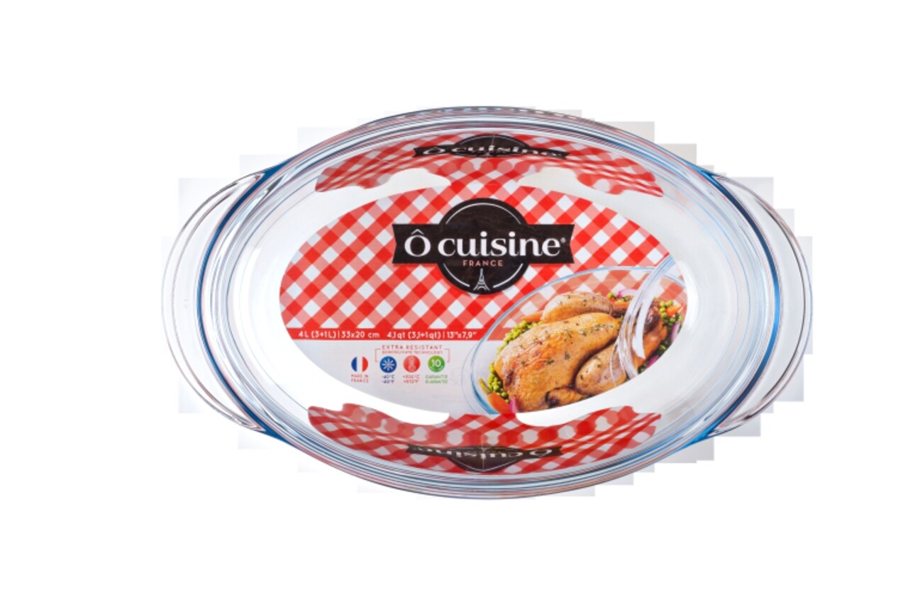 Vas de copt termorezistent cu capac, Ocuisine, 4 L, sticla - 1 | YEO