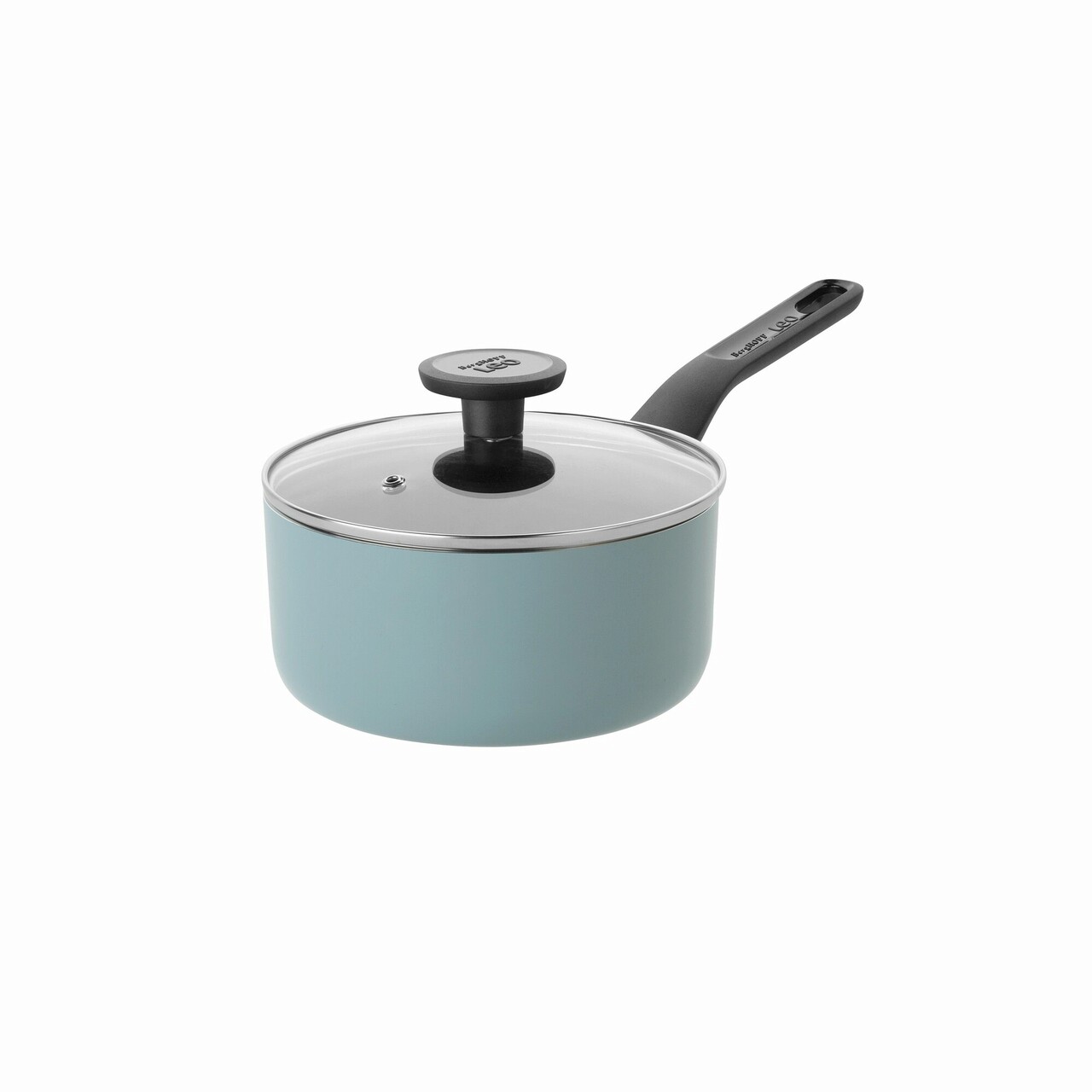 Cratita cu capac saucepan BergHOFF, Leo Slate, O18 cm, 1.9 L, aluminiu, invelis antiaderent, albastru