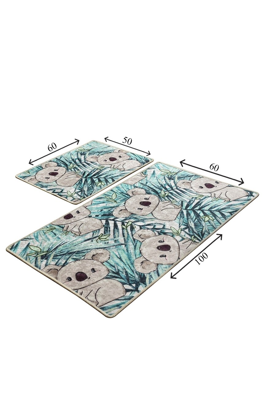 Set 2 covorase de baie Koala, Chilai, 50x60 cm/60x100 cm, verde - 2 | YEO