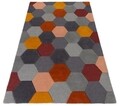 Covor Homeycomb Bedora,  120x170 cm, 100% lana, multicolor, finisat manual