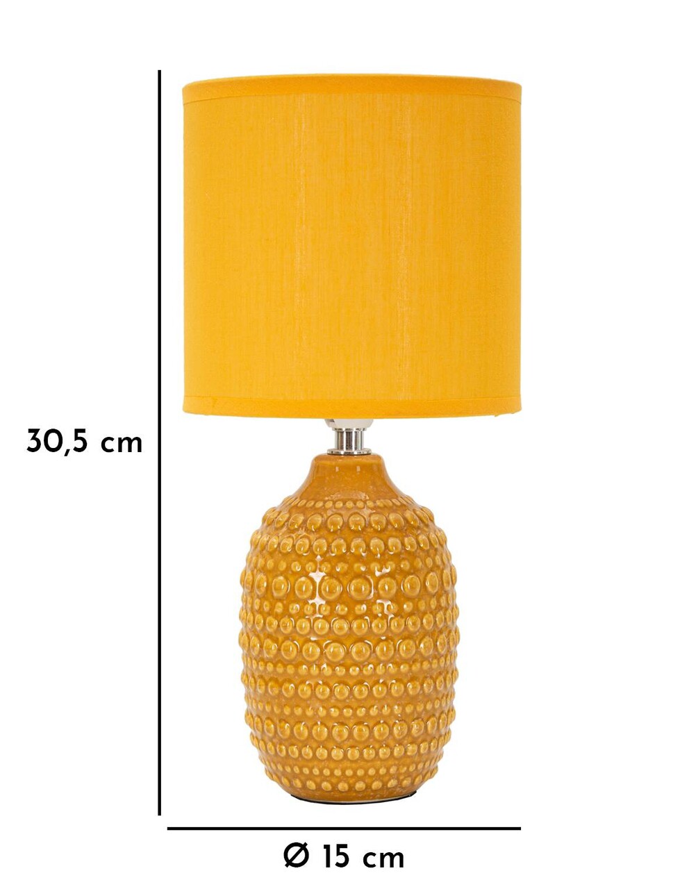 Lampa de masa Points, Mauro Ferretti, 1 x E14, 40W, 15x30.5 cm, ceramica/fier/textil, galben mustar