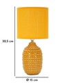 Lampa de masa Points, Mauro Ferretti, 1 x E14, 40W, 15x30.5 cm, ceramica/fier/textil, galben mustar