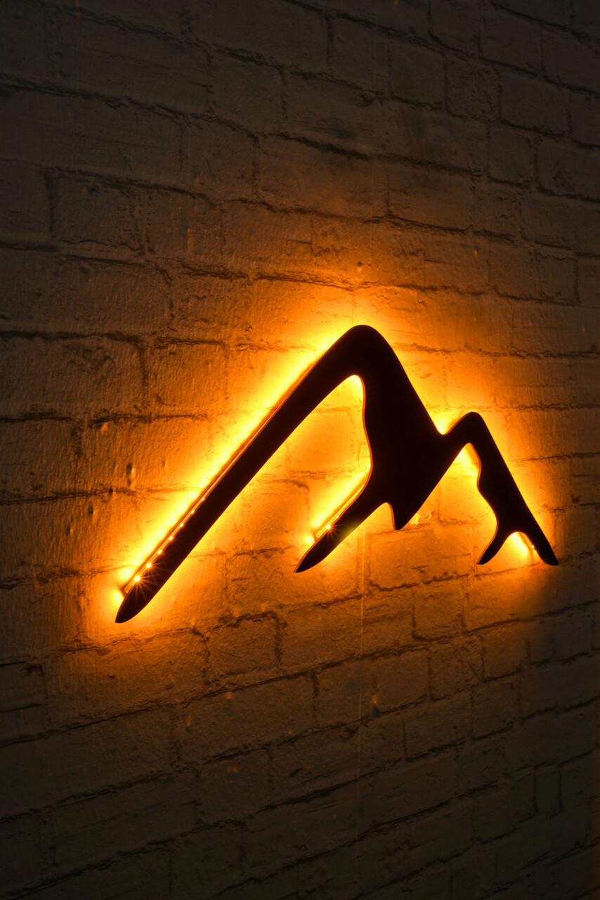 Decoratiune luminoasa LED, Mountain, MDF, 60 LED-uri, Galben - 1 | YEO